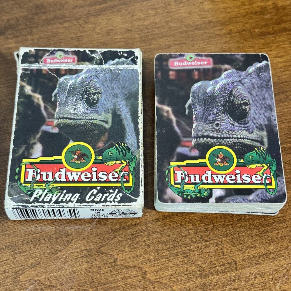Vintage Budweiser Chameleon Playing Cards Deck Breweriana Beer Advertising USA
